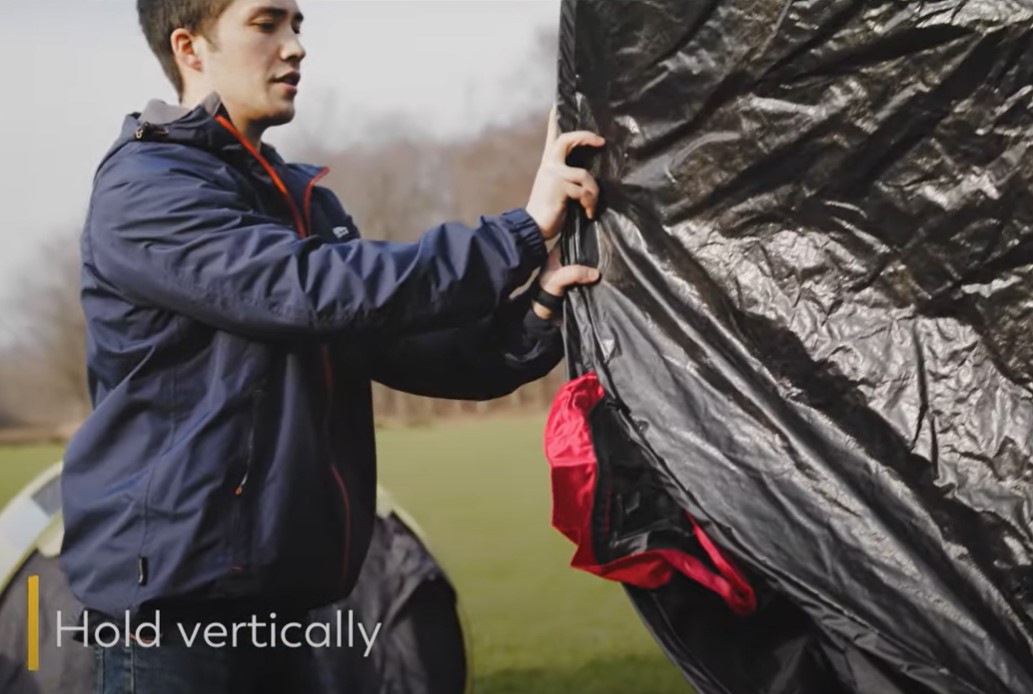 How to Fold a Pop Up Tent 4 4 Hold Vertically