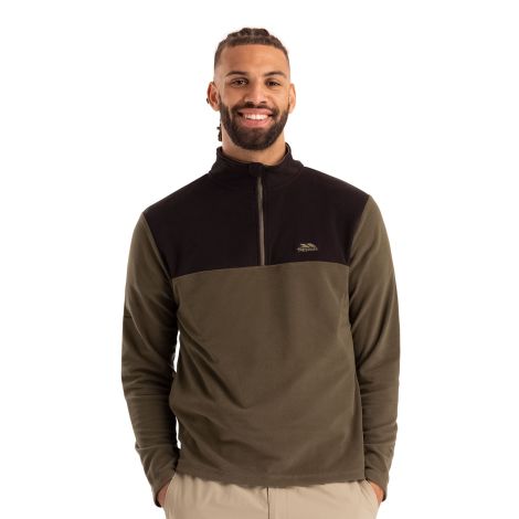 Mens Microfleece Curtiston in Dark Vine, Front view on mannequin