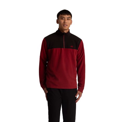 Trespass Mens Microfleece At100 Curtiston in Merlot, Front view on mannequin