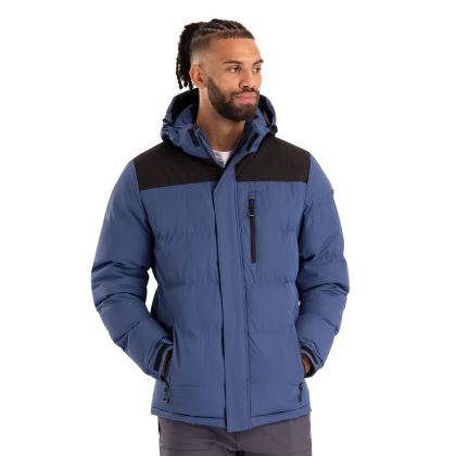 Mens Casual Jacket Ahmor in Indigo Tone, Front view on mannequin