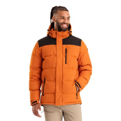 Mens Casual Jacket Ahmor in Orange Spice, Front view on mannequin