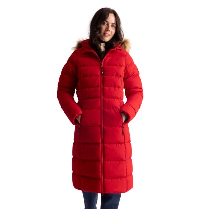 Womens Casual Padded Jacket Audible in Red, Front view on mannequin