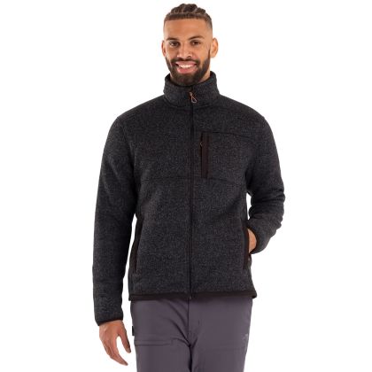 Mens Zip Fleece Jacket Bramall in Black Marl