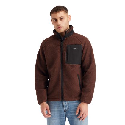 Mens Fleece Jacket Brookes in Dark Brown