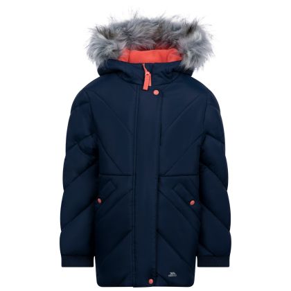 Girls Casual Jacket Buntee in Navy, Front view on mannequin