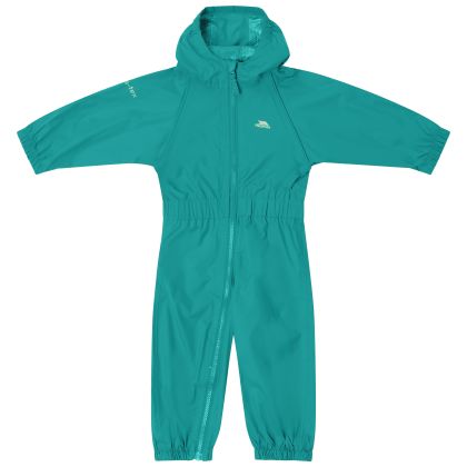 Babies Rain Suit Button in Greensea