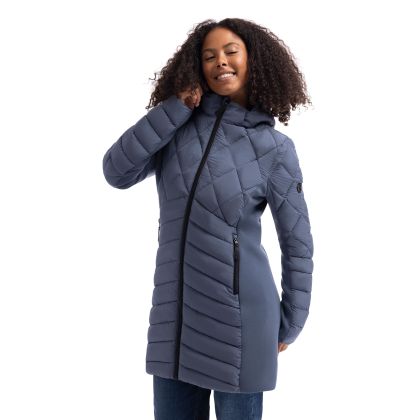 Womens Padded Hybrid Jacket Dania in Stone Blue