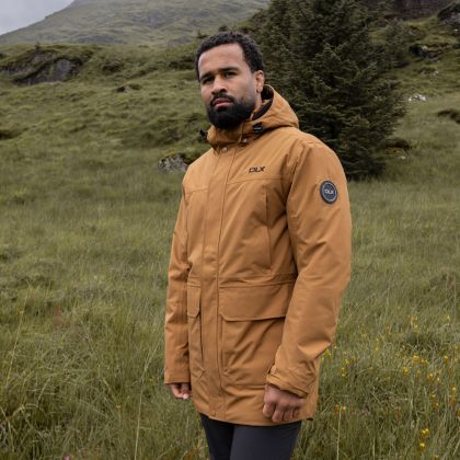 DLX Mens Padded Waterproof Jacket Donahue in Light Brown