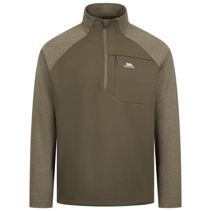 Mens Active 1/4 Zip Top Eric in Dark Vine Marl