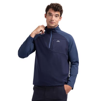 Mens Active 1/4 Zip Top Eric in Navy Marl