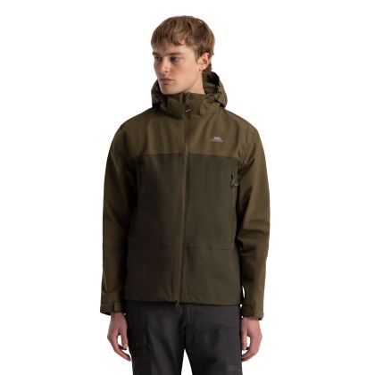 Mens Outdoor Waterproof Jacket Fahamore In Marshland, Front view on mannequin