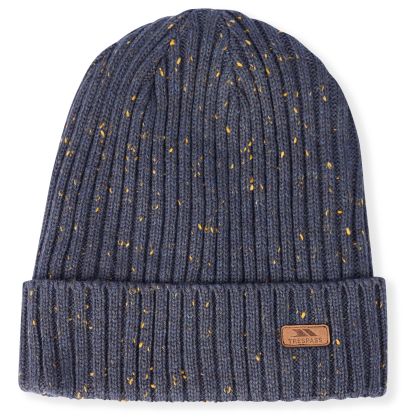 Mateo Men's Beanie Hat in Navy, Hat at angled view