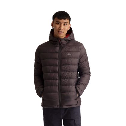 Mens Casual Quilted Jacket Mikey in Dark Grey, Front view on mannequin