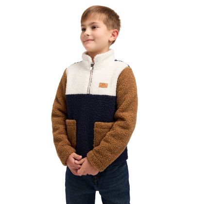 Kids Half Zip Fleece Mitta in Navy