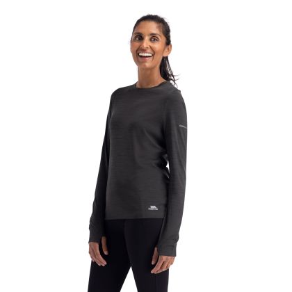 Womens Active Top Nettil in Black Marl