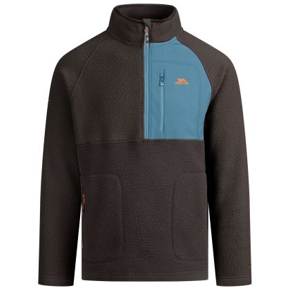 Mens Half Zip Fleece North in Charcoal