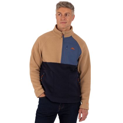 Mens Half Zip Fleece North in Beige