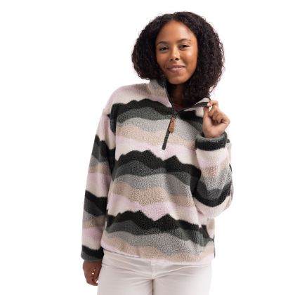 Womens 1/2 Zip Sherpa Fleece Ovie in Sage Mountain Print