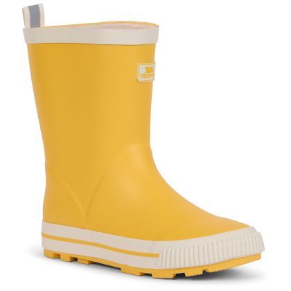 Trespass Kids Welly Boots Sammy in Buttercup, Inside view of footwear