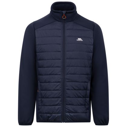 Mens Hybrid Jacket Sharonton in Navy Marl, Front view on mannequin