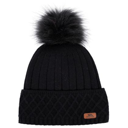 Womens Fleece Lined Hat Sherbet in Black