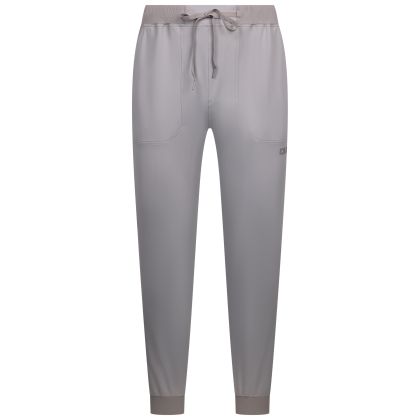 Trespass Mens DLX Active Jogging Pants Tusk in Platinum , Front view on model