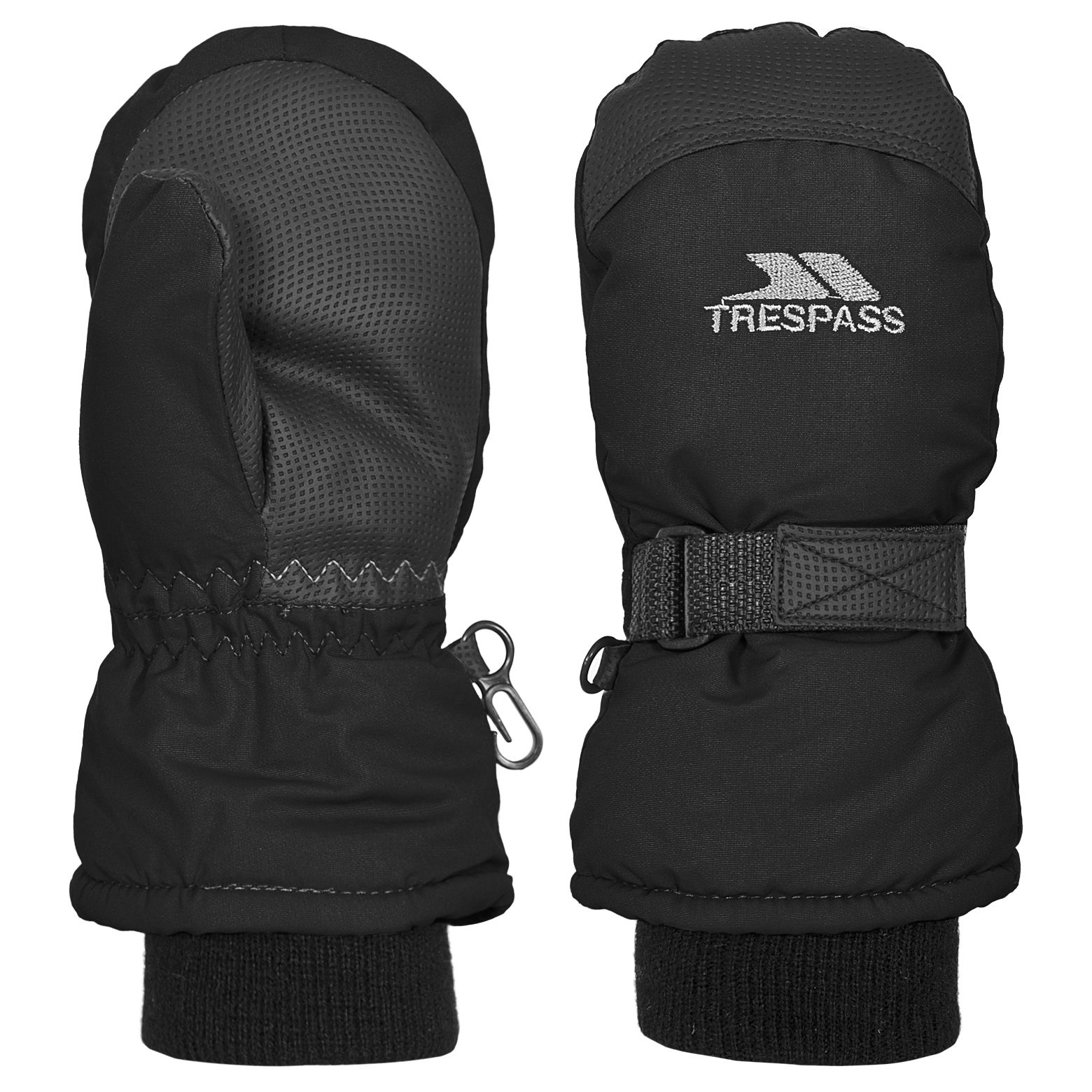 Trespass Kids Ski Mittens Cowa Ii Black 2/4