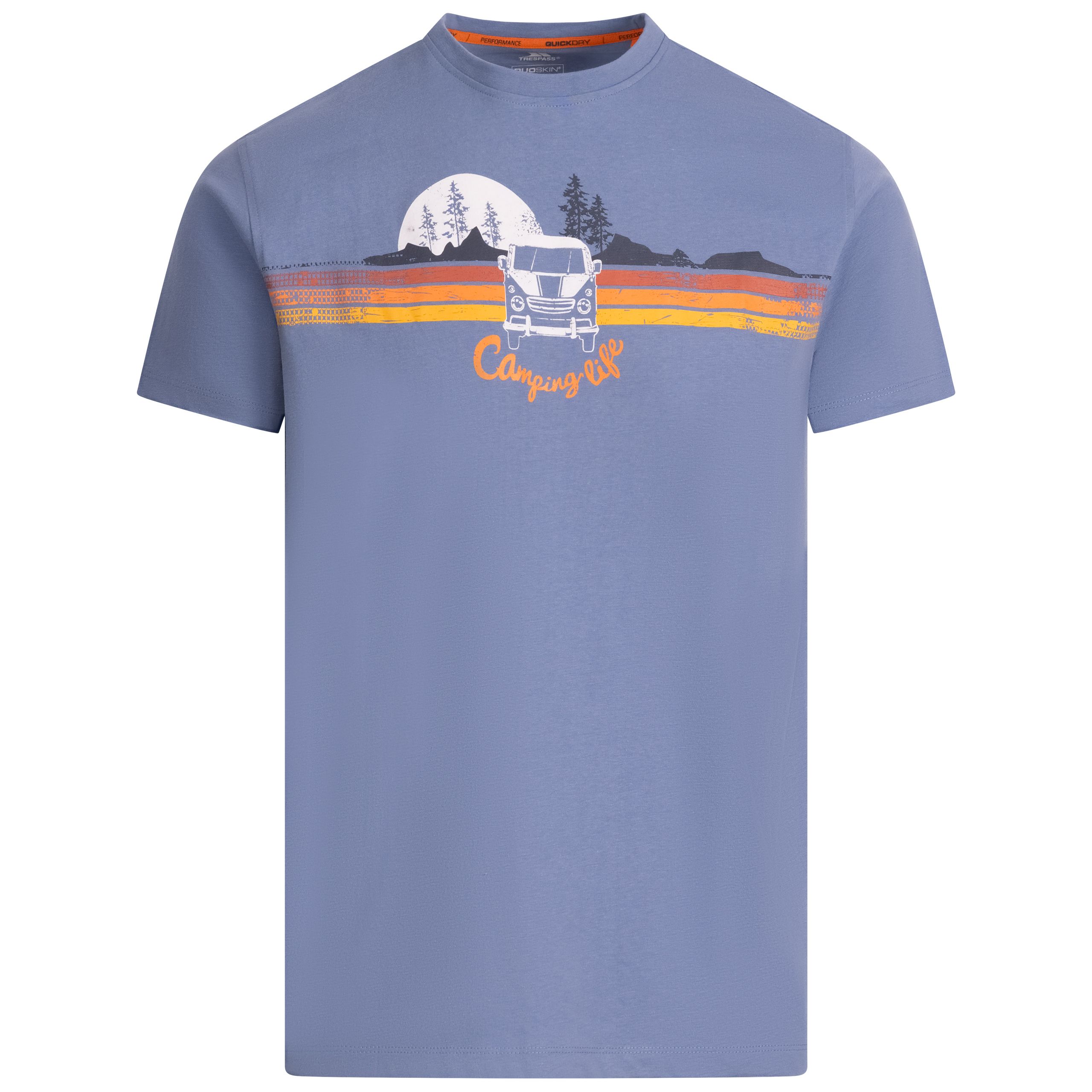 Trespass Men's Blue Graphic T-Shirt Cromer Ii