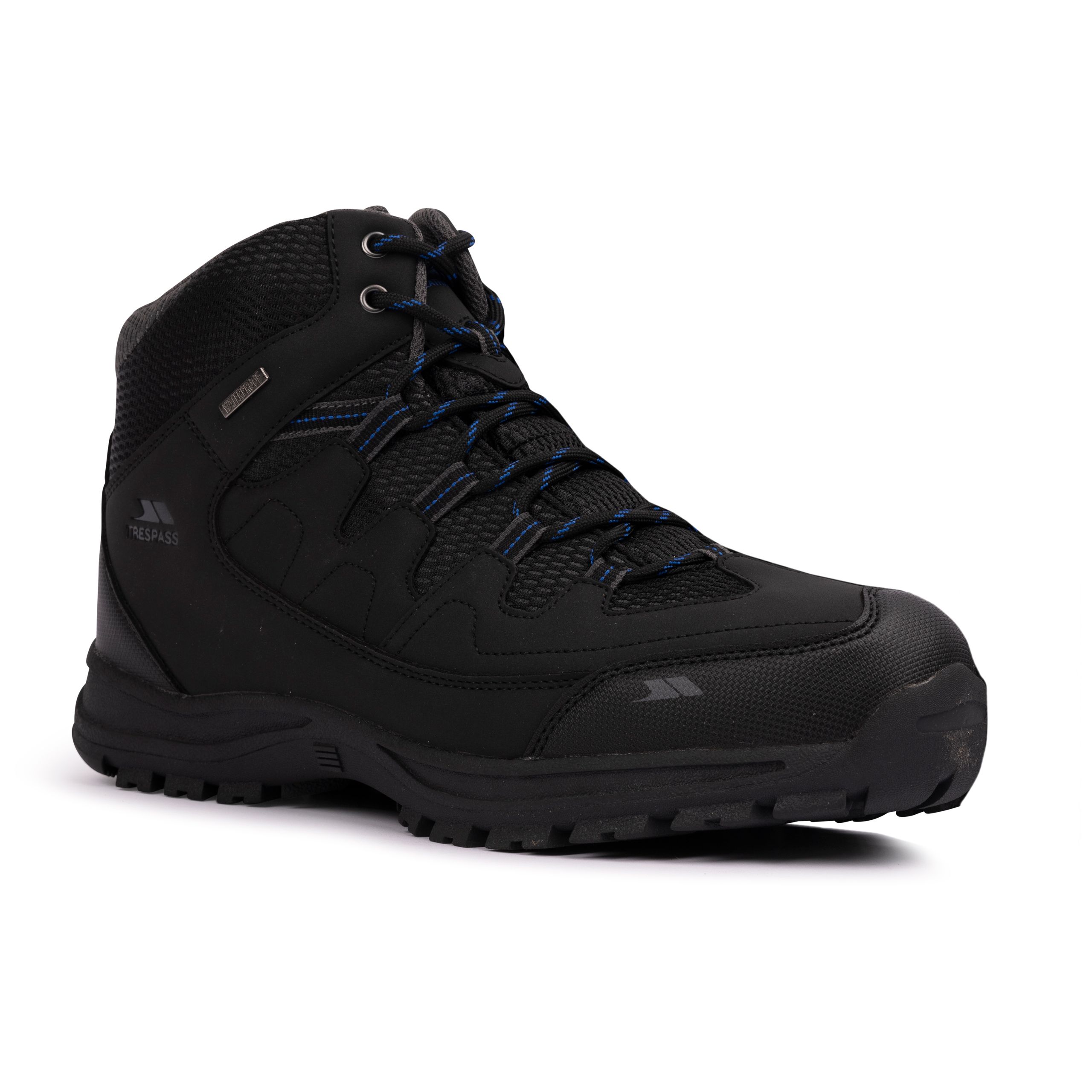 Trespass Men's Mid Waterproof Hiking Boots Finley Black Size 11