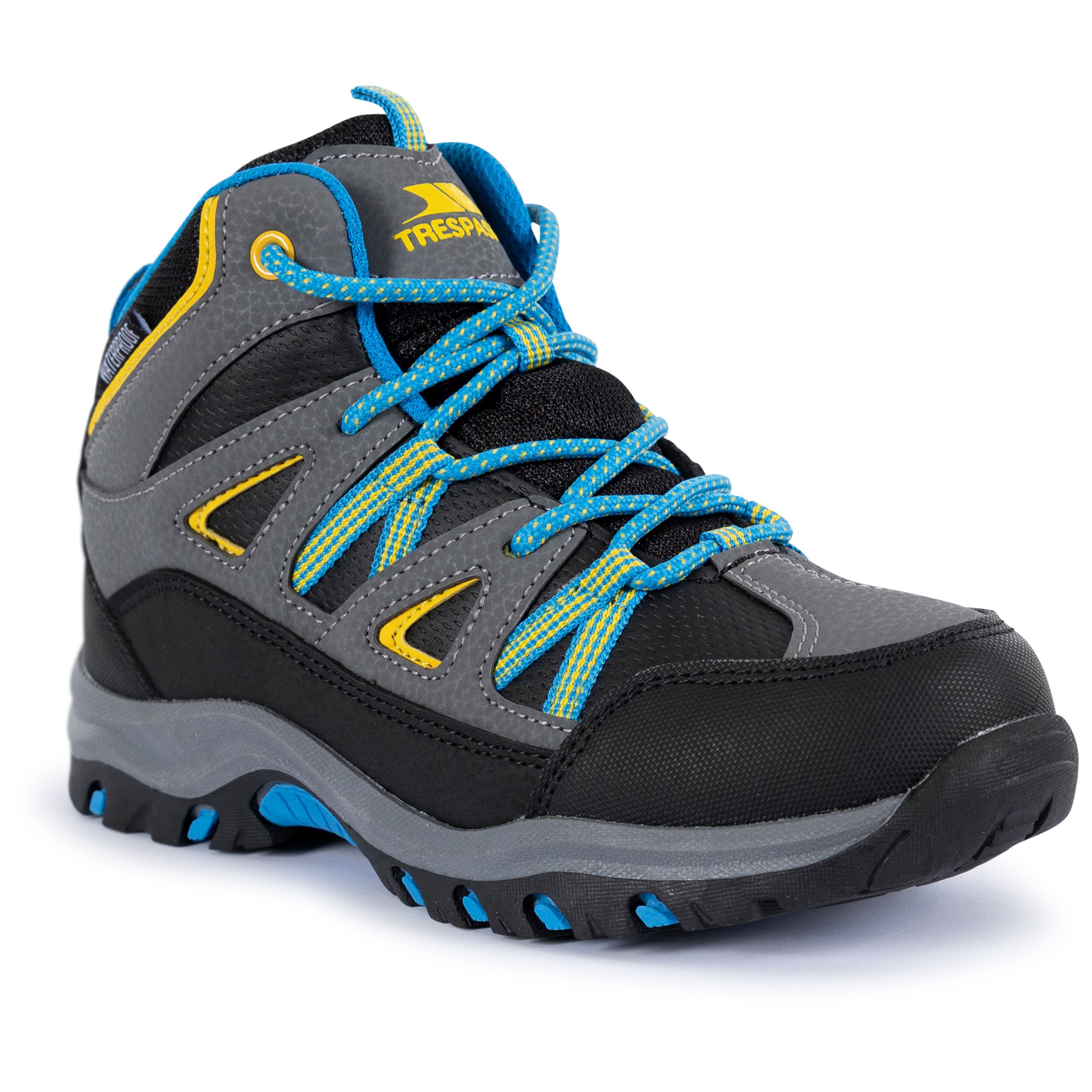 Trespass Unisex Kids Black Kids Walking Boots Waterproof Mid Cut Gillon Ii