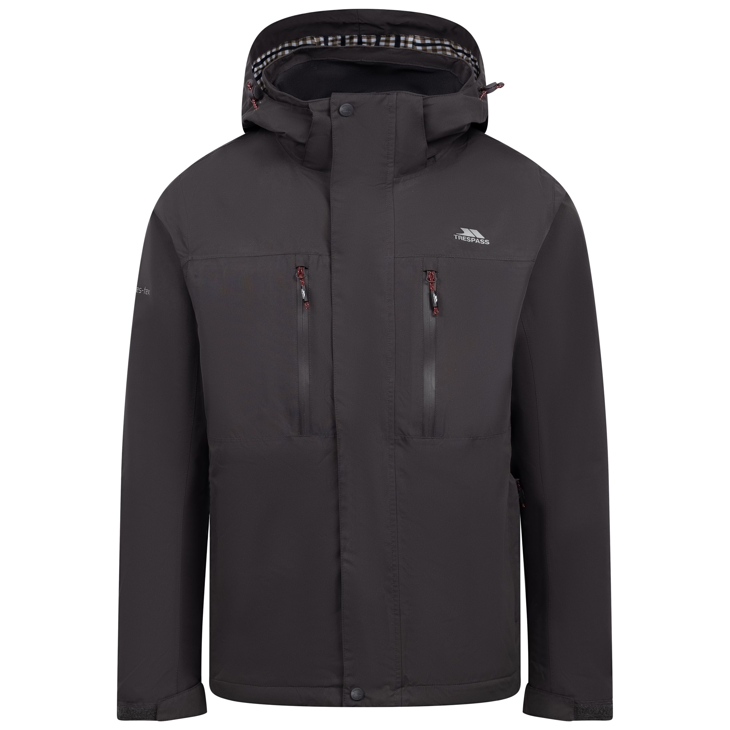 Trespass Men's Grey Storm Flap Waterproof Jacket Griminish
