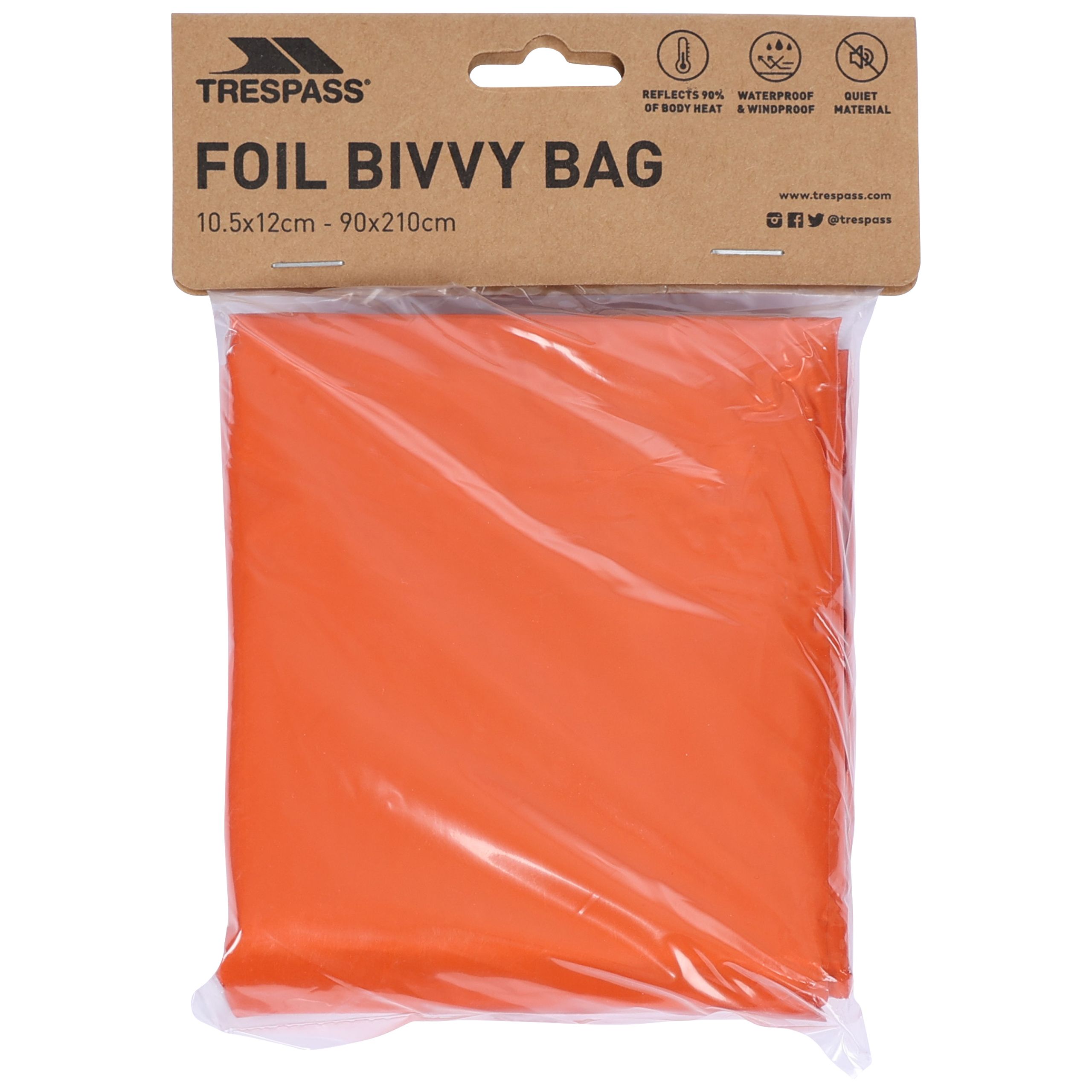 Trespass Unisex Orange Emergency Foil Bivvy Bag Hotpocket