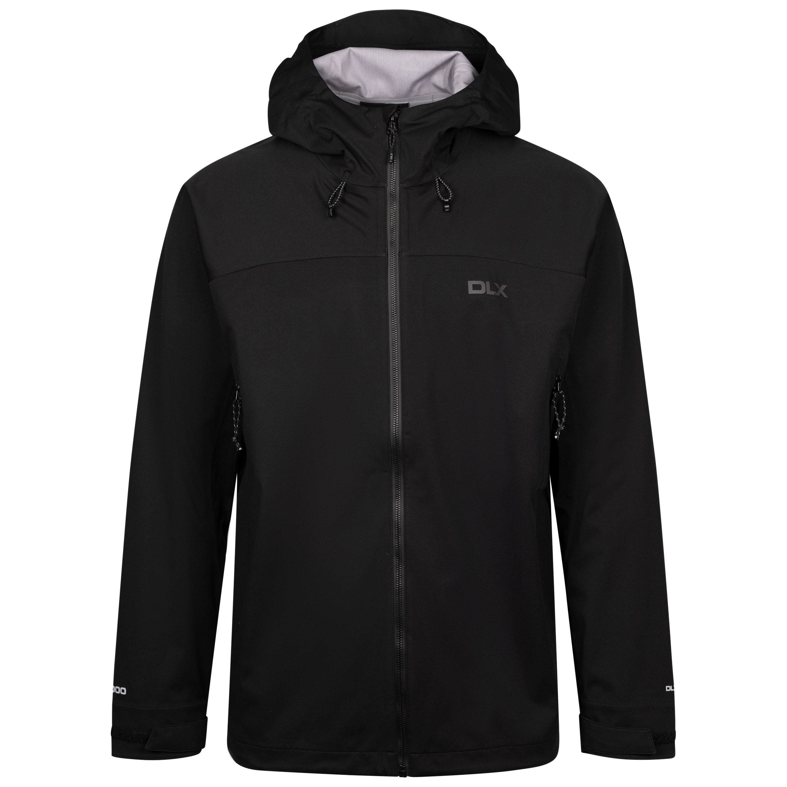 Dlx Men's Black Hooded Waterproof Jacket Johannes