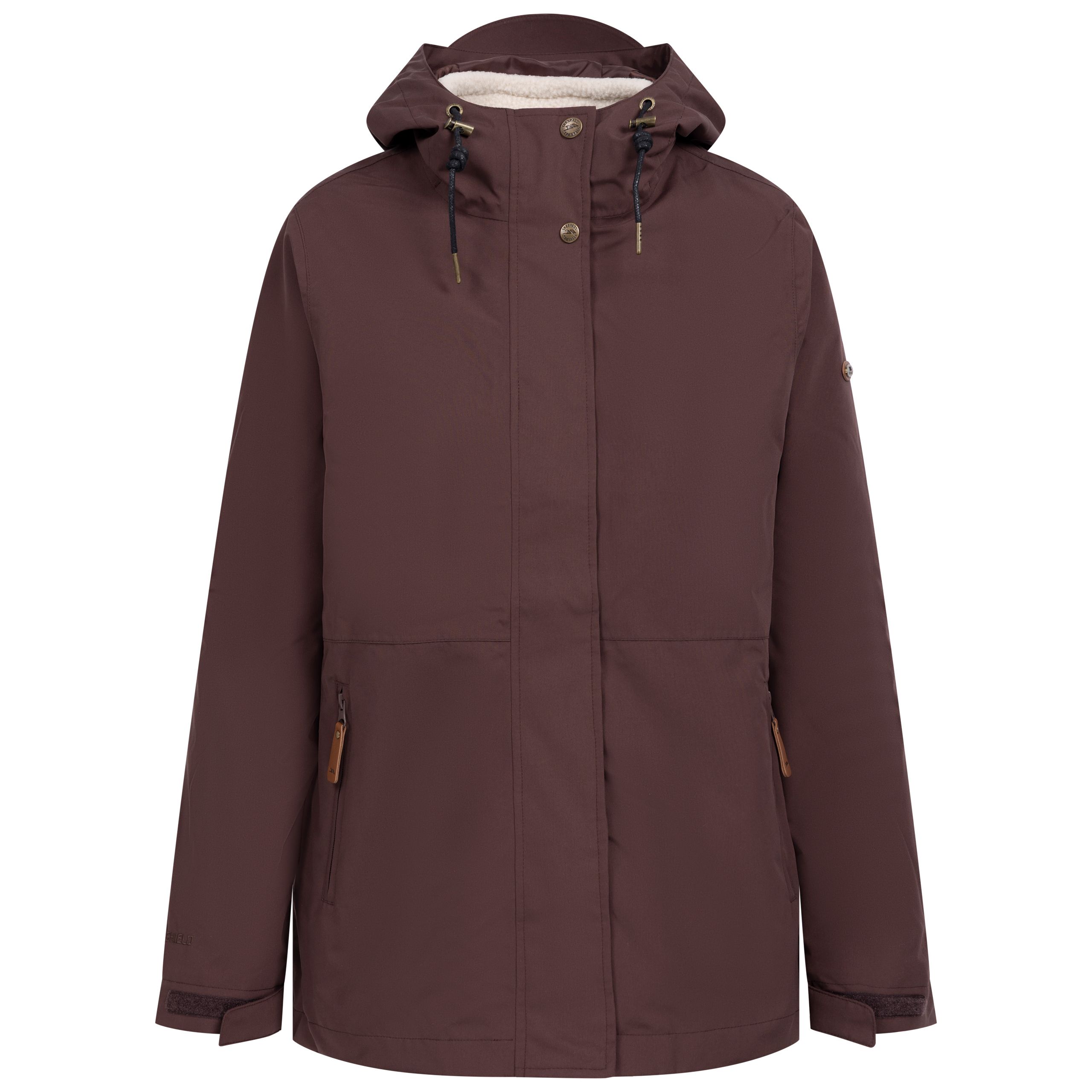 Trespass Women's 3 In 1 Rain Jacket Kamila Brown Size 12