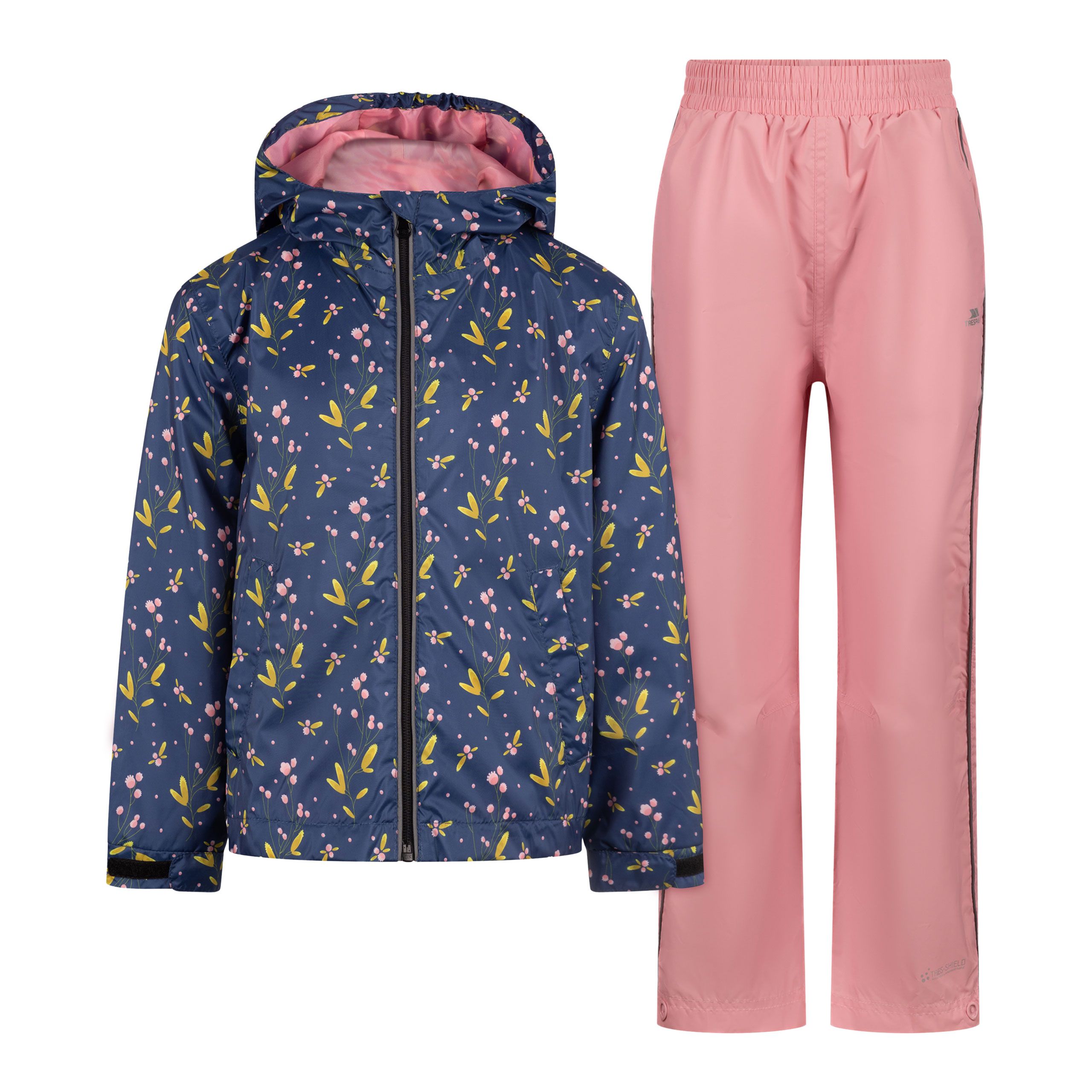 Trespass Unisex Kids Blue Kids Rain Jacket And Trousers Set Kinley