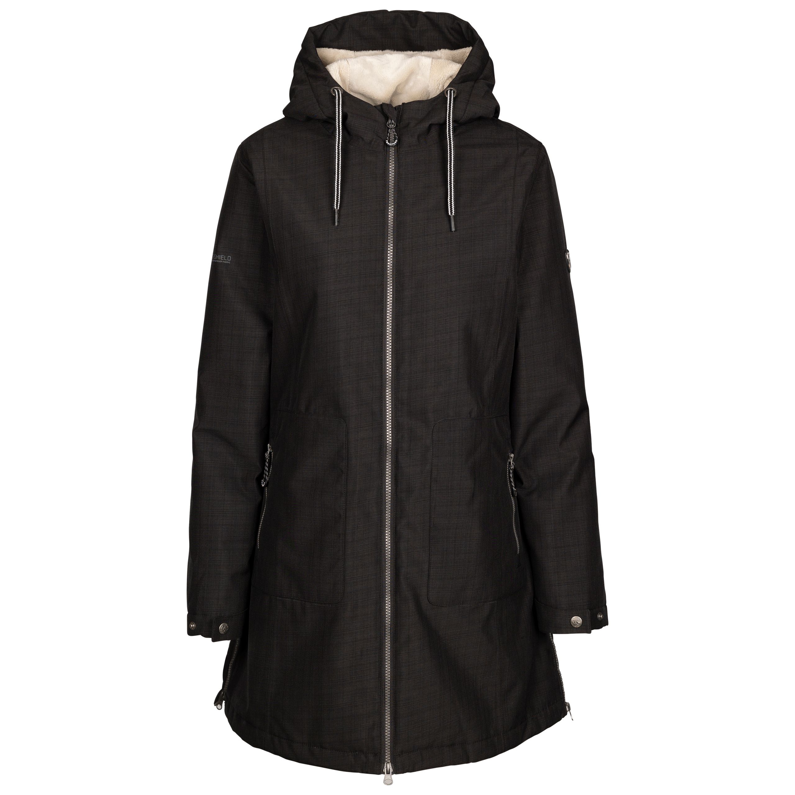 Trespass Women's Waterproof Rain Jacket Neeska Black Size 8