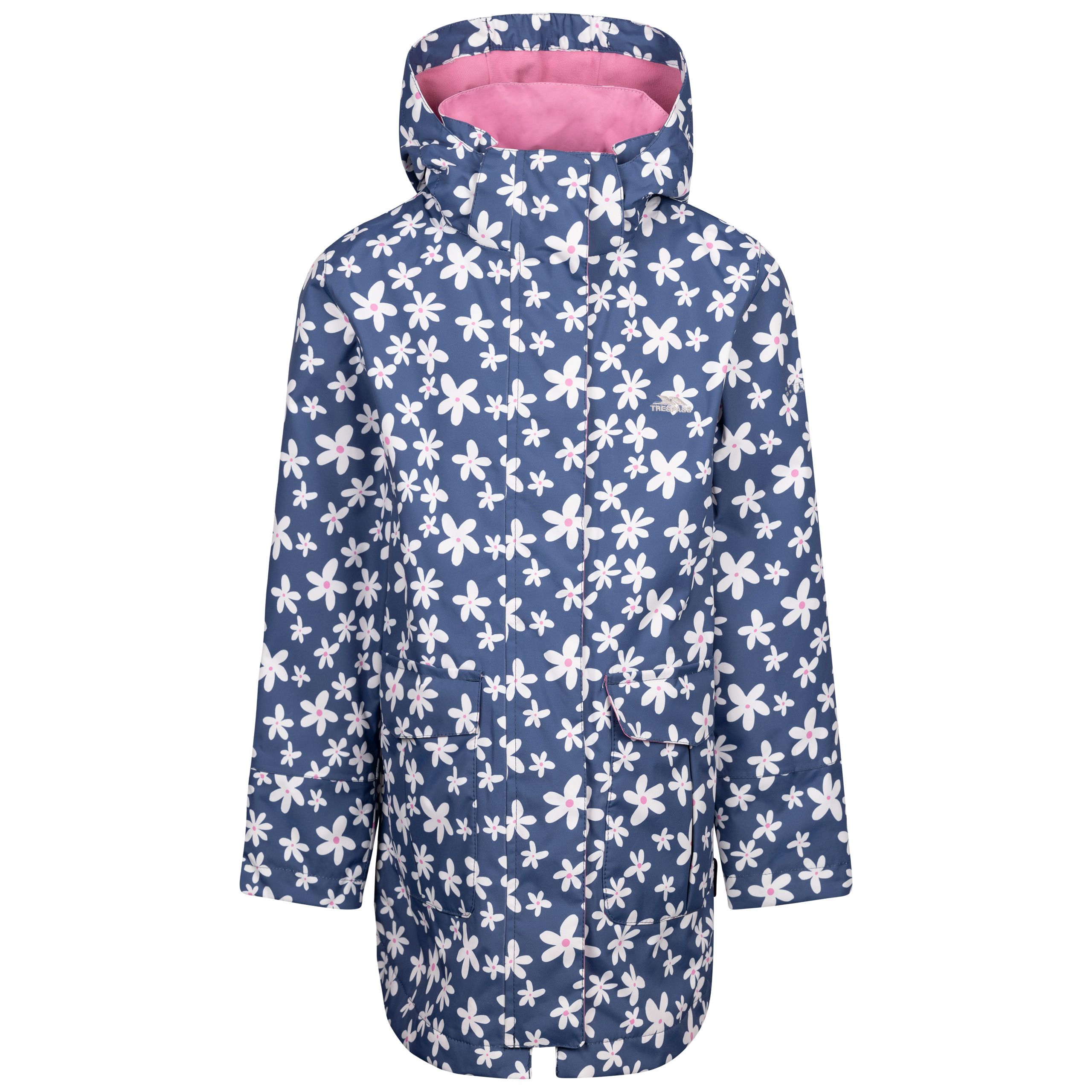 Trespass Girls Blue Waterproof Hooded Jacket Primdrop