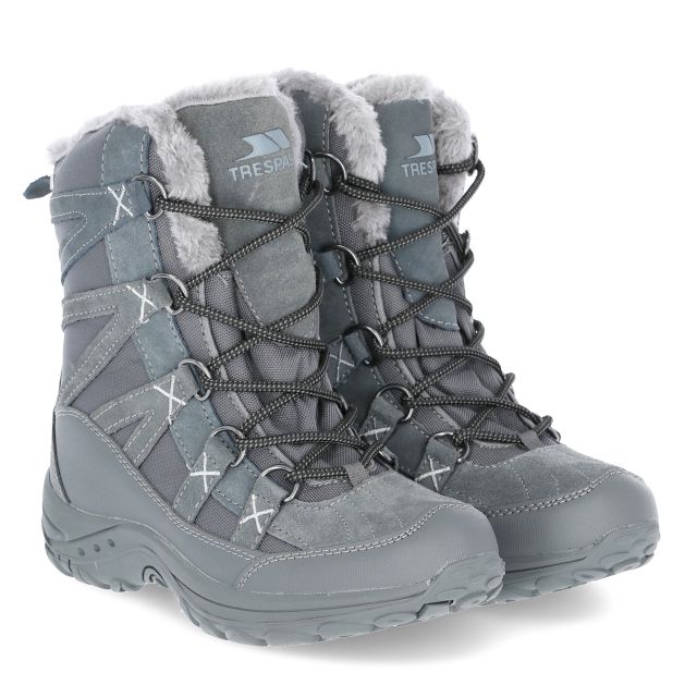 Trespass Women's Evelyn Snow Boots – Fleece Lined, Waterproof, Lace Up, Winter