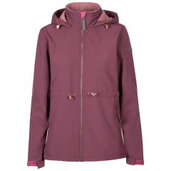 Trespass Women's Softshell Jacket TP75 Aileen in Damson tone, Front view on mannequin
