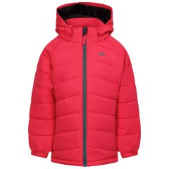 Trespass Girls Casual Waterproof Jacket Amira in Strawberry, Front view on mannequin
