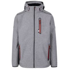 Trespass Men's Softshell Jacket TP75 Anak in BLACK MARL, Front view on mannequin