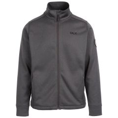 Trespass DLX Men's Fleece Angus in DARK GREY, Front view on mannequin