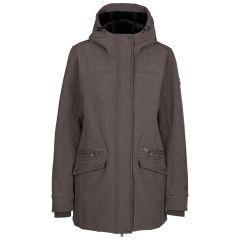 Womens Softshell Jacket Anza in Dark Grey Marl, Front view on mannequin