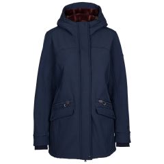 Womens Softshell Jacket Anza in Navy Marl, Front view on mannequin
