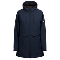 Womens Softshell Jacket Aylmer In Navy Marl, Front view on mannequin
