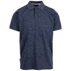 Mens Casual Polo T-Shirt Cabra in NAVY PRINT, Front view on mannequin