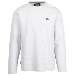 Mens Casual Sweater Calverley in Off White Marl, Front view on mannequin