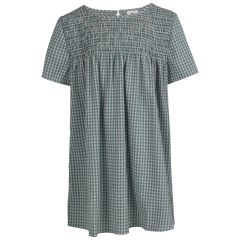 Womens Smock Top Candice in STORM BLUE GINGHAM, Front view on mannequin