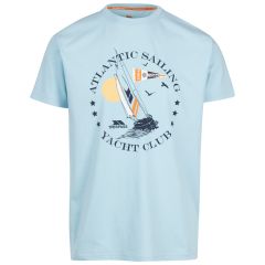 Mens Casual Printed T-Shirt Cedarf in SEAFOAM, Front view on mannequin