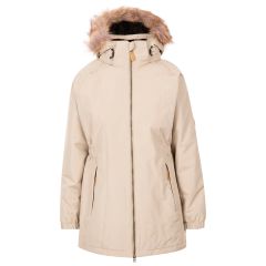 Trespass Women's Waterproof Jacket TP50 Celebrity in Oatmilk, Front view on mannequin